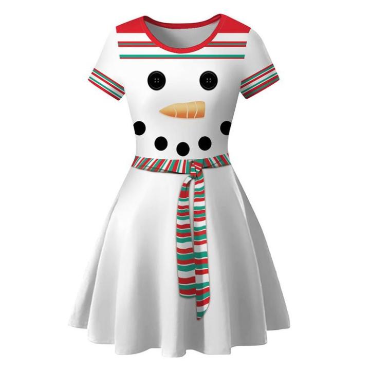 ugly-christmas-dress-for-women-snowman-a-line-short-sleeve-party-dress-cute-cocktail-swing-dresses-for-christmas-party-attractively