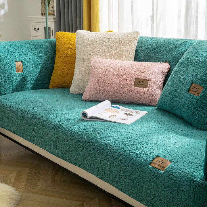 2021modern-solid-color-winter-lamb-wool-sofa-towel-thicken-plush-soft-and-smooth-sofa-covers-for-living-room-anti-slip-couch-cover