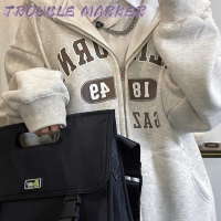 TroubleMaker เสื้อฮู้ด เสื้อแขนยาวอบอุ่น หลวมและสบาย ๆ สไตล์ขี้เกียจย้อนยุคอเมริกัน 2023NEW WWY2390WEQ 37Z230913