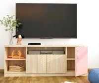 SB PLUS-31 ชั้นวางทีวี HAVANA 160 Cm // MODEL : TV-1616-1 ดีไซน์สวยหรู สไตล์เกาหลี 3 บานเปิด สินค้ายอดนิยม แข็งแรงทนทาน ขนาด 160x40x60 Cm