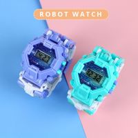 Robot Transformation Kids Watches as Toy Multi-function Electronic Watch Children Sports Cartoon Watches Educational Toys