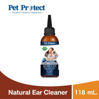 Pet Protect Ear Cleaner โลชั่นเช็ดหู สูตรอ่อนโยน ลดกลิ่นเหม็น ขจัดขี้หูและแบคทีเรีย สำหรับสุนัขและแมว (118 มล./ขวด)