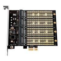 Mining PCIE to M2 Adapter PCI-E Adapter PCI Express X1 4 Ports B Key M.2 NGFF SATA Expansion Riser Card