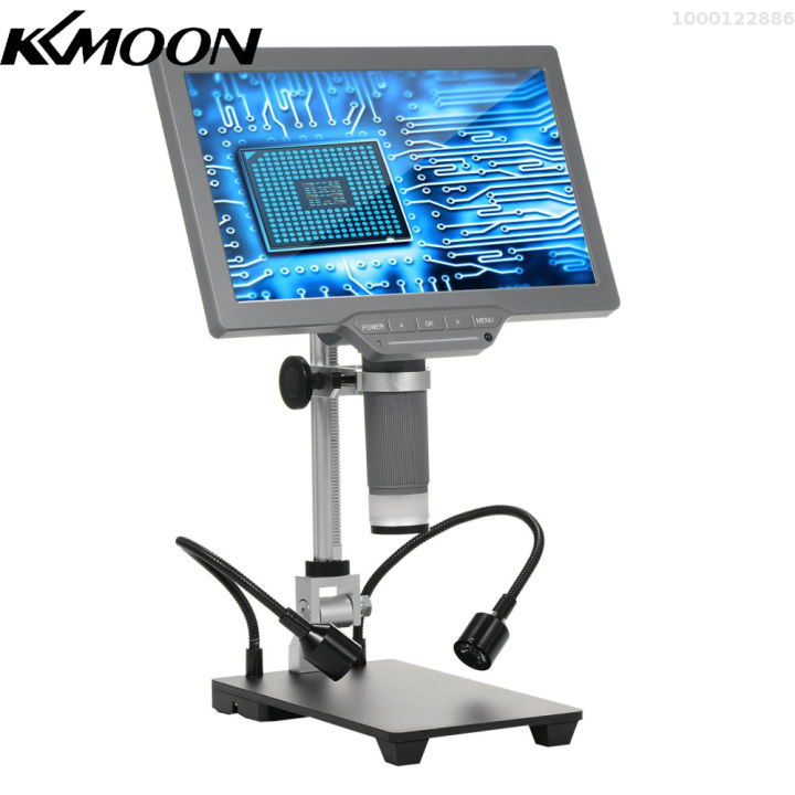 kkmoon-กล้องจุลทรรศน์ดิจิตอล-กล้องจุลทรรศน์ทีวีดิจิตอลหน้าจอ10-1-ips-สำหรับซ่อมอุปกรณ์อิเล็กทรอนิกส์กล้องจุลทรรศน์เหรียญพร้อมตัวรีโมท-ir-สาย-usb-ฐานและราวโลหะ