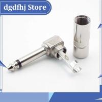 Dgdfhj Shop 1/4 Inch 6.35mm 6.5mm male to female L-shape Jack Right Angle Male Mono Plug Connector 90 degree For Guitar Audio adapter