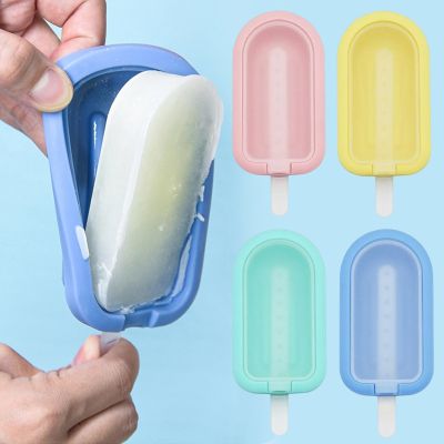 Silicone Ice Cream Mould with Cover Homemade Popsicle Tray DIY Ice Maker Dessert Cake Mold Summer Party Supplies Kitchen Tools Ice Maker Ice Cream Mou
