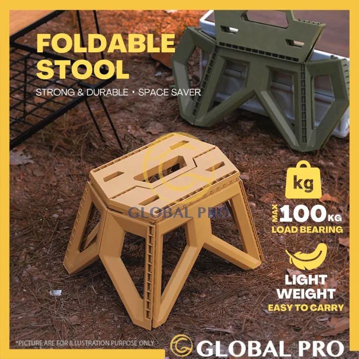 HEAVY DUTY FOLDABLE Stool Camping Step Stool Foldable Fishing Chair