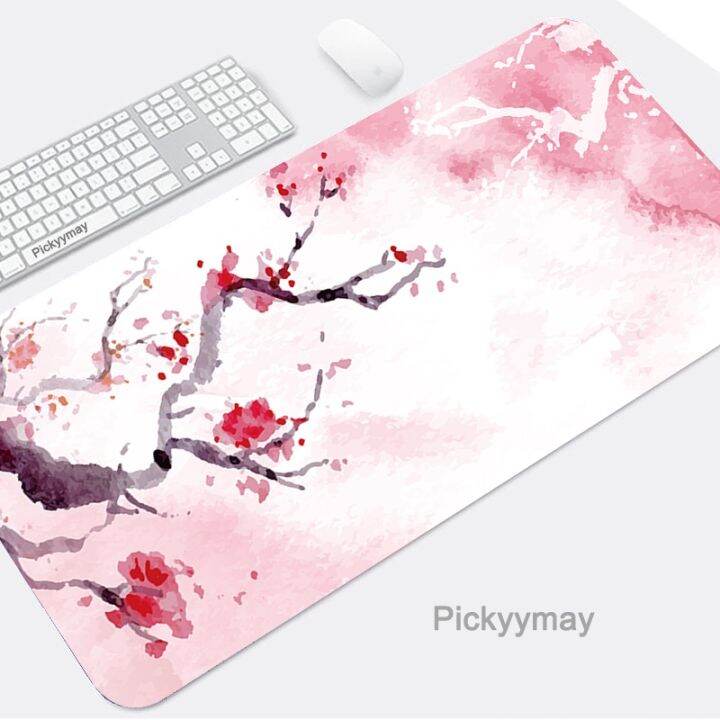 สีชมพู-sakura-mouse-pad-แผ่นรองเมาส์เกมมิ่ง-sakura-mouse-แป้นพิมพ์เกมมิ่งขนาดใหญ่-แผ่นรองโต๊ะคอมพิวเตอร์