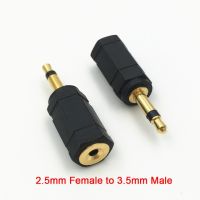 HVJ-2pcs Gold Plated 3.5 Mono Male Plug To 2.5mm/3.5mm Stereo Female Jack Audio Converter Adapter Connector