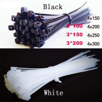 Plastic Nylon Wire Cable Zip Ties Self-Locking cable ties 100pcs Black white Cable Ties Fasten Loop tie Organiser Fasten Cable