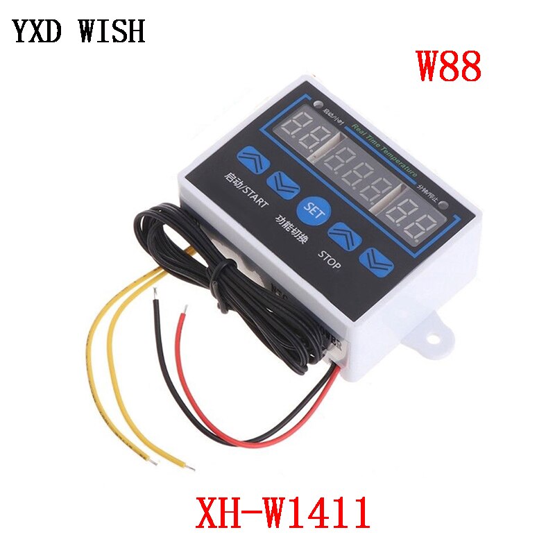 12V 24V 220V W88 LED Digital Thermostat Multi-functional Control Switch 50-110℃ 