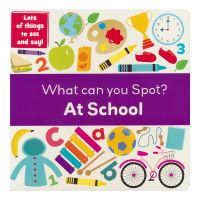 What can you spot at school scene find fun find different things for children cognition English cardboard book childrens English original imported book
