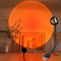 ☁☄⊙ USB Rainbow Sunset Red Projector Mini Led Night Light Sun Projection Lamp For Bedroom Bar Coffee Store Wall Decoration Lighting