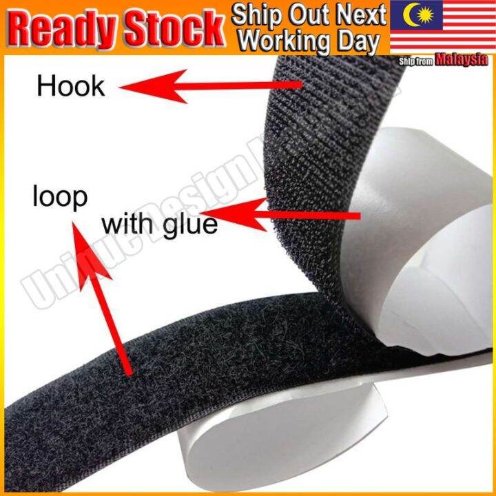 1 meter / 10cm self adhesive hook loop 1m velcro tape adhesive sticker
