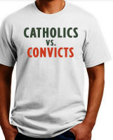 ผู้ชาย เสื้อยืดคอกลม เสื้อแขนสั้น Catholics Vs 1102ไมอามินเทรเดมแอชสีขาว S-3-Xl ผ้าฝ้าย100