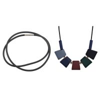 3mm Black Rubber Cord Necklace- 18 Inch with Womens Necklace Sweater Chain Necklaces Colorful Beaded Choker Necklace