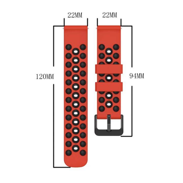 สำหรับ-amazfit-gtr-สายนาฬิกาข้อมือซิลิโคนแบบมีรูพรุน2สี47มม-22มม-สีเขียวมะกอก-สีดำ