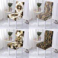 Modern Gold Patchwork Print Home Decor Chair Cover Removable Anti-dirty Dustproof Stretch Chair Cover Chairs for Bedroom Chairs Sofa Covers  Slips