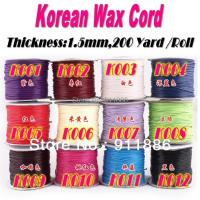 【YD】 Shipping 200Yard/Roll 1.5mm Korea Waxed Polyester Beading Cords String Ropes Macrame Making Diy