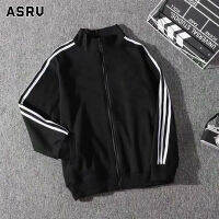 ASRV คู่หลวมเบสบอลเครื่องแบบใหม่เสื้อสามบาร์ผู้ชายเกาหลี BF สไตล์แจ็คเก็ตบางๆ