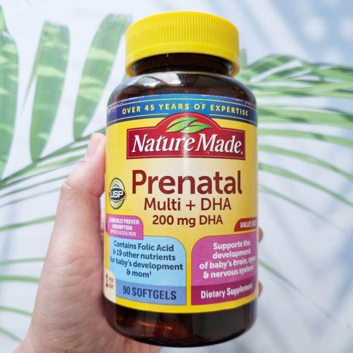 Prenatal Multi + 200mg DHA 90 Softgels (Nature Made) รวมแร่ธาตุและ