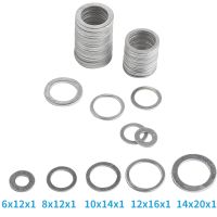 10/20/50PCS Aluminum Flat Washer Flat Ring Gasket Plug Oil Seal Fittings Fastener Washers Assortment M4-M26 Hardware Accessories Nails Screws Fastener