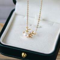 [COD] Small and fresh a deer has you pearl necklace set freshwater copper-plated 14K gold