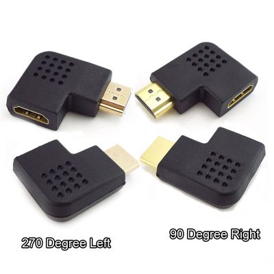 ；【‘； 90 180 270 360 Degree Micro HDMI-Compatible Connector Adapter Male Female Converter Coupler For PC Laptop TV DVD LCD Display