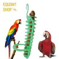 EQUOMT ของเคี้ยวขบแขวนกับยืนแหลมสำหรับนกแก้ว Conure Macaw ข้าวโพดที่ให้อาหารนกอุปกรณ์หาอาหารส้อมผลไม้ของเล่นสัตว์เลี้ยง