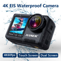 AXNEN AX8 4K Action กล้องกันน้ำ Cam 4K60FPS EIS กีฬาการบันทึกวิดีโอ20MP Dual Display 2นิ้วหน้าจอสัมผัส1080P เว็บแคม