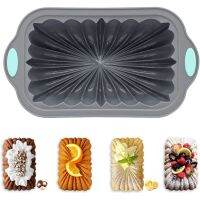 ที่มีประโยชน์ Fluted Design ครัว Bakeware ซิลิโคนเกรดอาหารเบเกอรี่เครื่องมือ Loaf Pan Toast Bread Moulds Bundt เค้ก Moulds