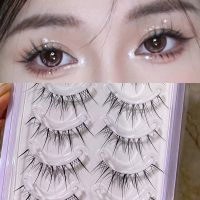 5 Pairs False Eyelashes Natural Cross Curling Lash Extension Daily Eye Makeup Tool Korean Japanese Fairy Long Artificial Eyelash