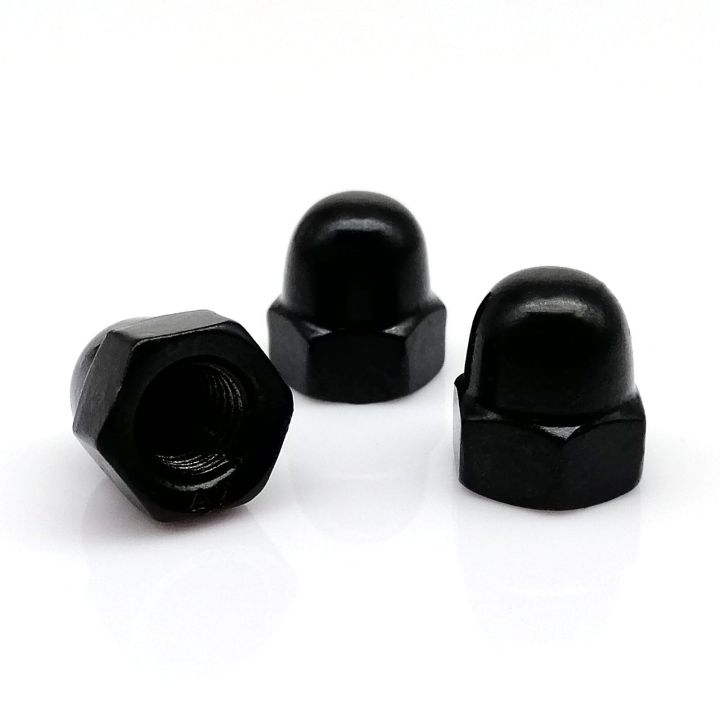 1-5-10pcs-din1587-m3-m4-m5-m6-m8-m10-m12-black-304-a2-70-stainless-steel-hexagon-acorn-cap-nut-decorative-cover-semi-dome-nut-nails-screws-fasteners