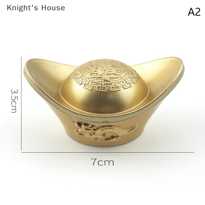 Knights House ทองปลอมจีนโบราณ yuanbao Ingot เครื่องประดับเฟิง Shui ขนาดเล็ก wealth GOLD Ingot ตกแต่งบ้านของขวัญ