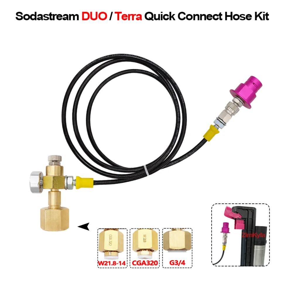 W21.8 G3/4 External Co2 Tank Adapter Hose joint for SodaStream DUO Quick  Connect