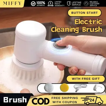 Electric Cleaning Brush 5-in-1 Magic Battery Powered Scrubber Electric  cleaning brush kitchen bathroom multifunctional cleaner electric shoe  polish