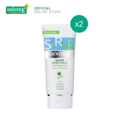 (แพ็ค 2) Smooth E White Babyface Scrub 2.2 Oz. - สครับไม่มีฟอง ไม่มีประจุไฟฟ้า ไม่มีสารตกค้าง ลดสิว ความคุมความมัน สมูทอี