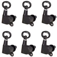 6Pcs สีดำกีตาร์ไฟฟ้าจูนเนอร์ Strings Tuning Pegs คีย์ปุ่มเครื่องหัวกีตาร์อุปกรณ์เสริม