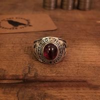 Crow S925 pure silver retro fashion crusaders take Europe and America to restore ancient ways do old holy cross garnet ring —D0517