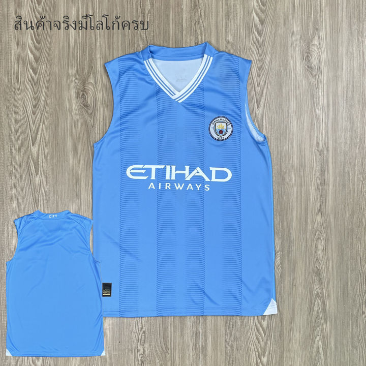 เสื้อบอล-เสื้อฟุตบอลแขนกุด-ทีม-mancity-รับประกันคุณภาพ-ผ้าเกรด-a