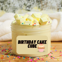 Slime, Cream Birthday Vanilla Cake Cube สไลม์เค้กคิวบ์วันเกิดครีมวานิลลา