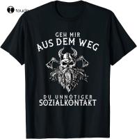 Mens Tshirt With German Text Geh Mir Aus Dem Weg Du Unnecesser Sozialkontakt Tee Shirt