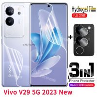 ฟิล์มไฮโดรเจล5ก. ของ Vivo V29ฟิล์มกระจกเทมเปอร์แผ่นหลังด้านหน้าสำหรับ Vivo V29 29 V 29 VivoV29 Pro 5ก. 2023ฟิล์มไฮโดรเจลปกป้องหน้าจอแบบอ่อนกล้องมองหลัง