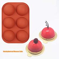 6 holes smal Ball Round Half Sphere Silicone Molds for DIY Baking Pudding Mousse Chocolate Cake Mold Kitchen Accessories Tools