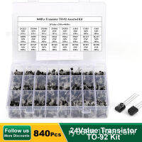 840PCS TO-92 2 triode transistor set 24 specifications each 35 NPN PNP