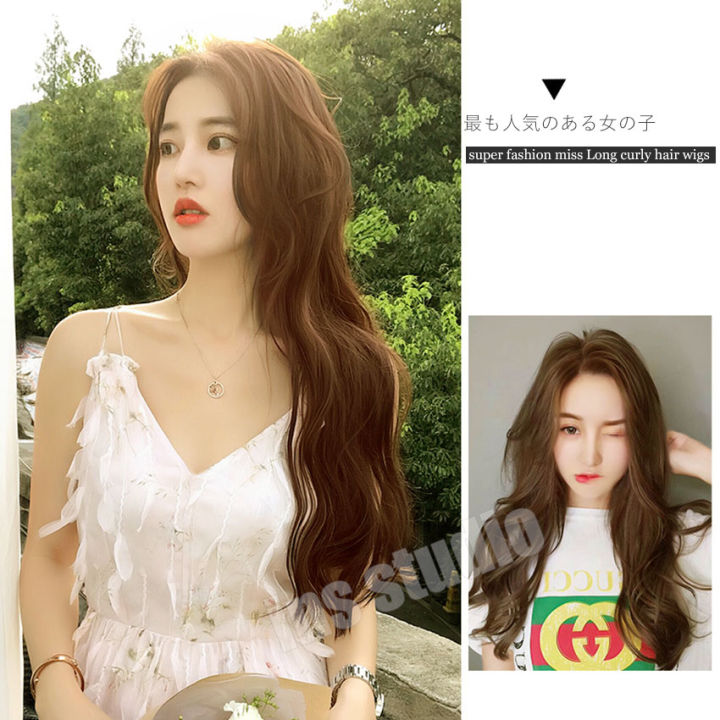 วิกผม-ลดราคา-ฟรีตาข่ายคลุมผม-วิกผมยาว-สีน้ำตาลคาราเมล-long-wig-วิกแบบสวมครอบ-วิกผมยอดนิยม-ทรงผมแฟชั่นเกาหลี-วิกผม-วิกผมคอสเพลย์