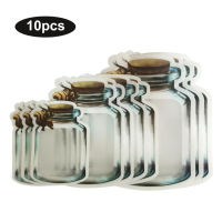 10Pcs Mason Jar Self-Sealing Bags Portable Sealed Food Storage Bags Transparent Snacks Moisture-Proof Fresh-Keeping Bags