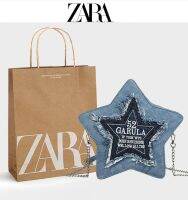 ZARAˉ Womens Bag Denim Five-Pointed Star Backpack 2023 New Letter Tassel Y2K Messenger Bag Large-Capacity Backpack