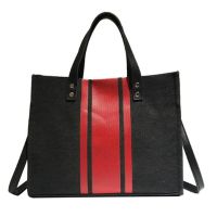 Shoulder Bag for Women Fashion Girls Canvas Contrast Color Handbag