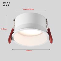 No Flickering Deep Glare LED COB Recessed Downlight 5W 7W 10W 12W 15W Round White Ceiling Spot Lights for Aisle Pic Background